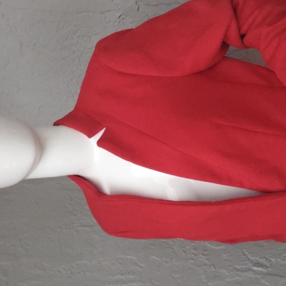 Banana Republic Ladies Bright Red Lux (1) Button Blazer/Jacket - Picture 3 of 17